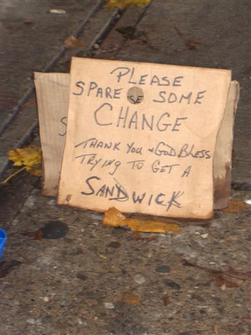 Tony’s cardboard sign